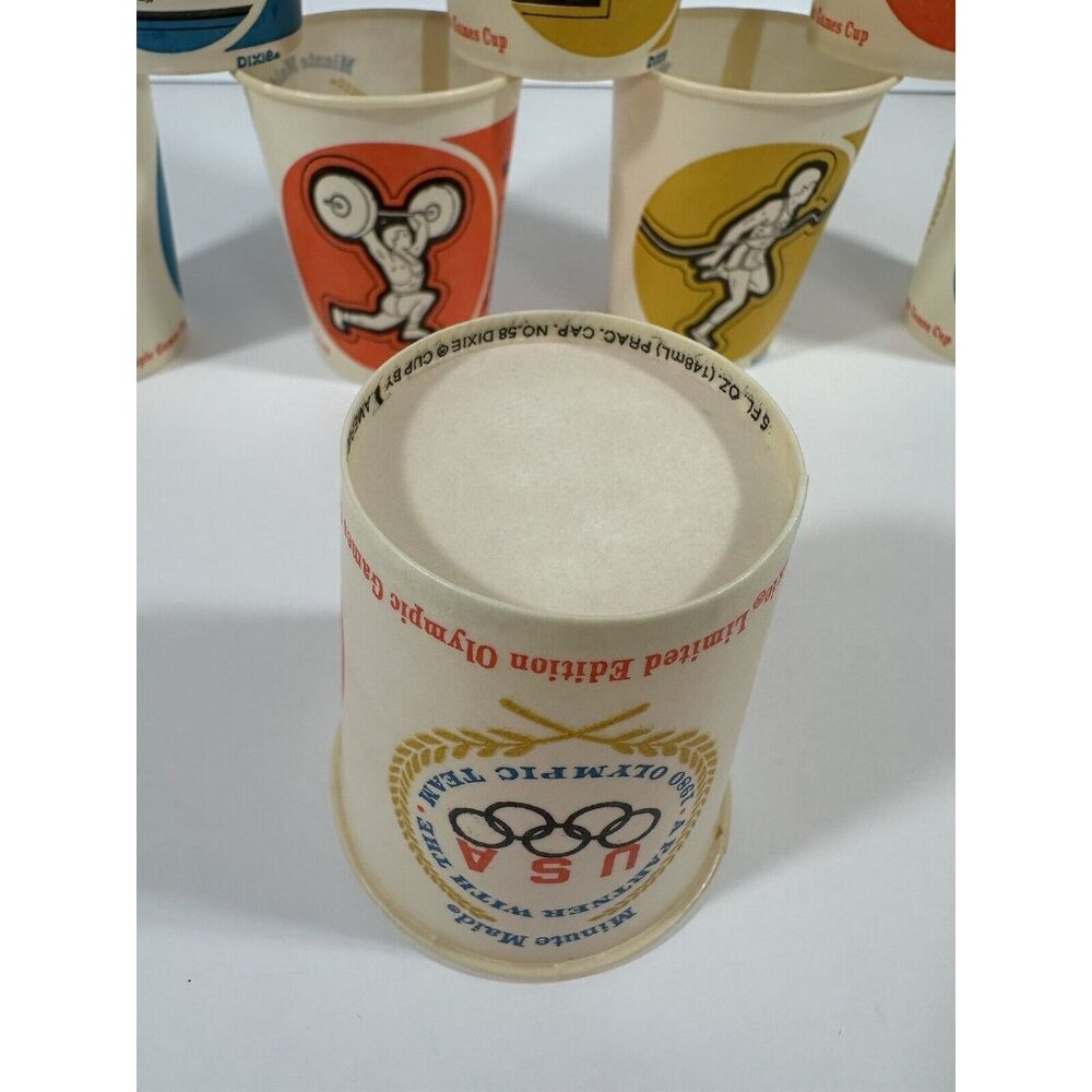 USA Olympic Team 1980 Dixie Minute Maid Juice Cups Set Of 55 Sports Summer Games - Picture 6 of 13